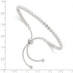 Sterling Silver Polished CZ Adjustable Bracelet