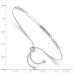 Sterling Silver with CZ Adjustable ID Bracelet