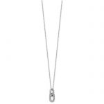 Sterling Silver Rhodium-plated with Micro Pave CZ 16in with 2in ext Necklace