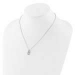 Sterling Silver Rhodium-plated with Micro Pave CZ 16in with 2in ext Necklace