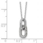 Sterling Silver Rhodium-plated with Micro Pave CZ 16in with 2in ext Necklace