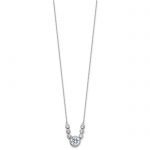 Sterling Silver Rhodium-plated with CZ 16in with 2in ext Necklace