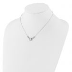 Sterling Silver Rhodium-plated with CZ 16in with 2in ext Necklace