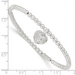 Sterling Silver CZ Heart Stretch Bracelet