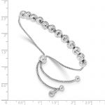 Leslie's Sterling Silver Hammered Beaded Adj. Bracelet