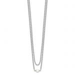 Leslie's Sterling Silver RH-plated Polish 2-strand FWC Pearl with 2in ext.