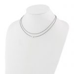 Leslie's Sterling Silver RH-plated Polish 2-strand FWC Pearl with 2in ext.