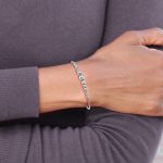 Leslie's Sterling Silver Rhodium-plated Beaded Adjustable Bracelet