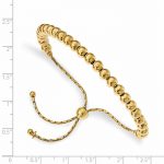 Leslie's Sterling Silver Gold-tone Polished Beaded Adjustable Bracelet