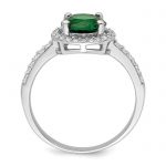 Brilliant Embers Sterling Silver Rhodium-plated 35 Stone White and Green Micro Pavé CZ Ring