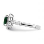 Brilliant Embers Sterling Silver Rhodium-plated 35 Stone White and Green Micro Pavé CZ Ring