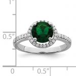 Brilliant Embers Sterling Silver Rhodium-plated 35 Stone White and Green Micro Pavé CZ Ring