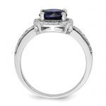 Brilliant Embers Sterling Silver Rhodium-plated 35 Stone White and Blue Micro Pavé CZ Ring