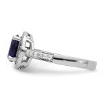 Brilliant Embers Sterling Silver Rhodium-plated 35 Stone White and Blue Micro Pavé CZ Ring