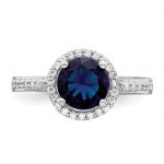 Brilliant Embers Sterling Silver Rhodium-plated 35 Stone White and Blue Micro Pavé CZ Ring