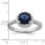 Brilliant Embers Sterling Silver Rhodium-plated 35 Stone White and Blue Micro Pavé CZ Ring