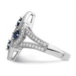 Brilliant Embers Sterling Silver Rhodium-plated 84 Stone Blue and White Micro Pavé CZ Ring