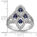 Brilliant Embers Sterling Silver Rhodium-plated 84 Stone Blue and White Micro Pavé CZ Ring