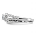 Brilliant Embers Sterling Silver Rhodium-plated 67 Stone Micro Pavé CZ 2 Piece Wedding Ring Set