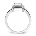 Brilliant Embers Sterling Silver Rhodium-plated 37 Stone Halo Micro Pavé CZ Ring