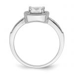 Brilliant Embers Sterling Silver Rhodium-plated 37 Stone Halo Micro Pavé CZ Ring