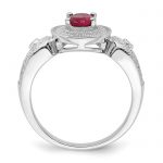 Brilliant Embers Sterling Silver Rhodium-plated 57 Stone Micro Pavé White and Red CZ Ring