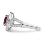 Brilliant Embers Sterling Silver Rhodium-plated 57 Stone Micro Pavé White and Red CZ Ring