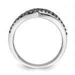 Brilliant Embers Sterling Silver Rhodium-plated 158 Stone Micro Pavé Black Champagne and White CZ Ring