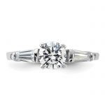 Sterling Silver Rhodium-plated CZ Ring