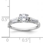 Sterling Silver Rhodium-plated CZ Ring