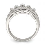 Sterling Silver Rhodium-plated Polished CZ Vintage Ring