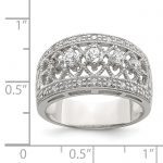 Sterling Silver Rhodium-plated Polished CZ Vintage Ring