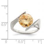 Sterling Silver Champagne CZ Ring