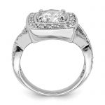 Sterling Silver Rhodium-plated Round 8.10mm CZ Ring