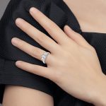 Sterling Silver Rhodium-plated 3 Stone CZ Ring