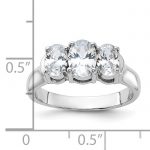 Sterling Silver Rhodium-plated 3 Stone CZ Ring