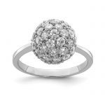 Sterling Silver Rhodium-plated CZ Ring