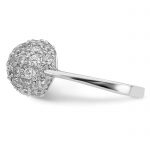 Sterling Silver Rhodium-plated CZ Ring