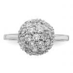 Sterling Silver Rhodium-plated CZ Ring