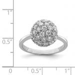 Sterling Silver Rhodium-plated CZ Ring