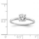 Sterling Silver Rhodium-plated Solitaire Round CZ Ring