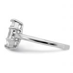 Sterling Silver Rhodium-plated Solitaire Marquise CZ Ring