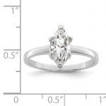 Sterling Silver Rhodium-plated Solitaire Marquise CZ Ring