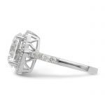 Sterling Silver Rhodium-plated Polished CZ Square Halo Ring