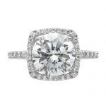 Sterling Silver Rhodium-plated Polished CZ Square Halo Ring