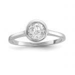 Sterling Silver Rhodium-plated CZ 3-Ring Set