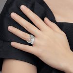 Sterling Silver Rhodium-plated CZ 3-Ring Set