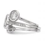 Sterling Silver Rhodium-plated CZ 3-Ring Set