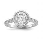 Sterling Silver Rhodium-plated CZ 3-Ring Set