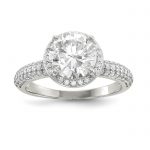 Sterling Silver Rhodium-plated CZ Pavé Ring